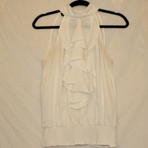 Dimri White Ruffle Sleeveless Halter Blouse Size M